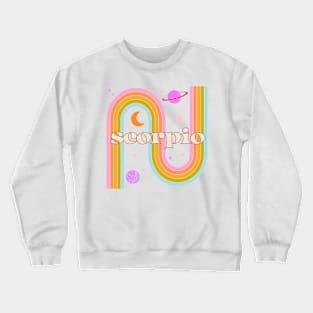 scorpio 70s Rainbow with Flowers Crewneck Sweatshirt